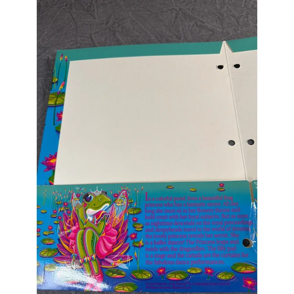Lisa Frank Folder Frog Princess Trends Ballerina 2-Pocket 3-Hole Punched Multi